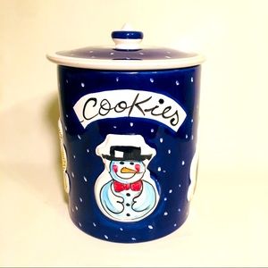 Vintage Starbucks Exclusive Sberna Deruta Holiday Christmas Cookie Jar w Lid